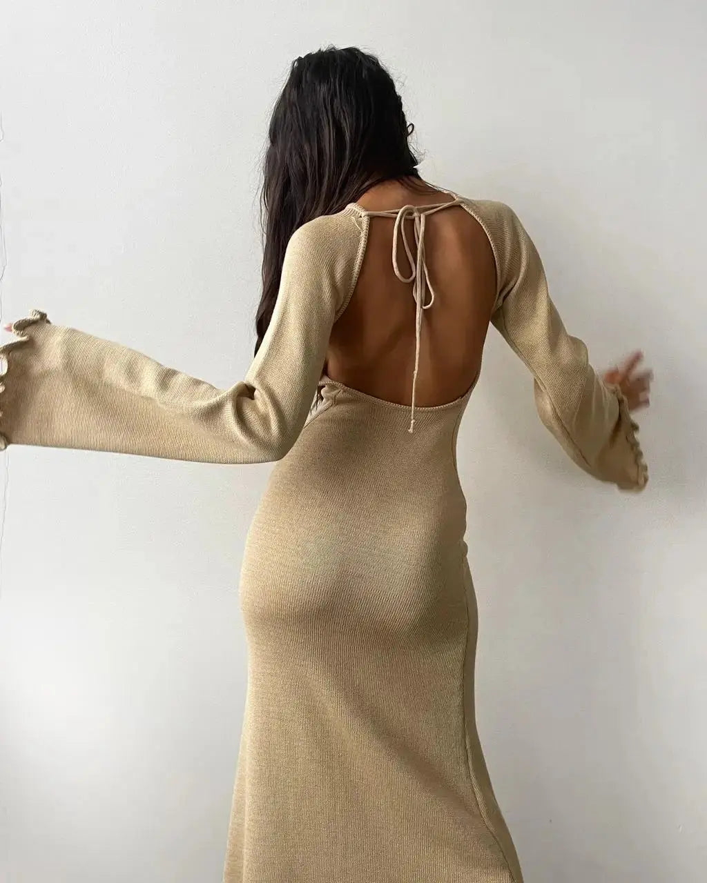 Robe dos nu manche longue Ma boutique