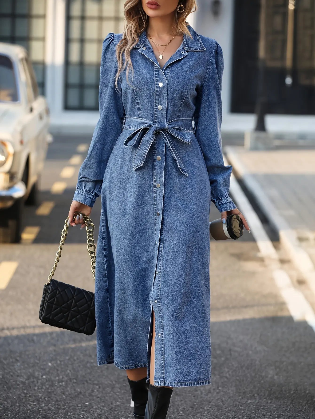 Robe en jean avec ceinture Maptitrobe