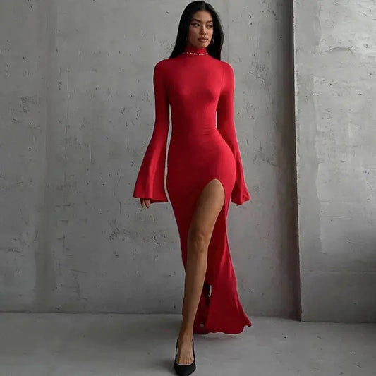 Robe rouge femme manche longue Ma boutique