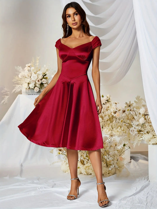 Robe rouge satin Maptitrobe