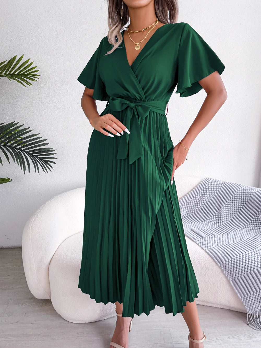 Robe verte ceremonie femme