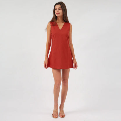 Robe courte en gaze de coton femme