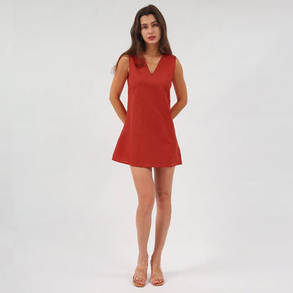 Robe courte en gaze de coton femme